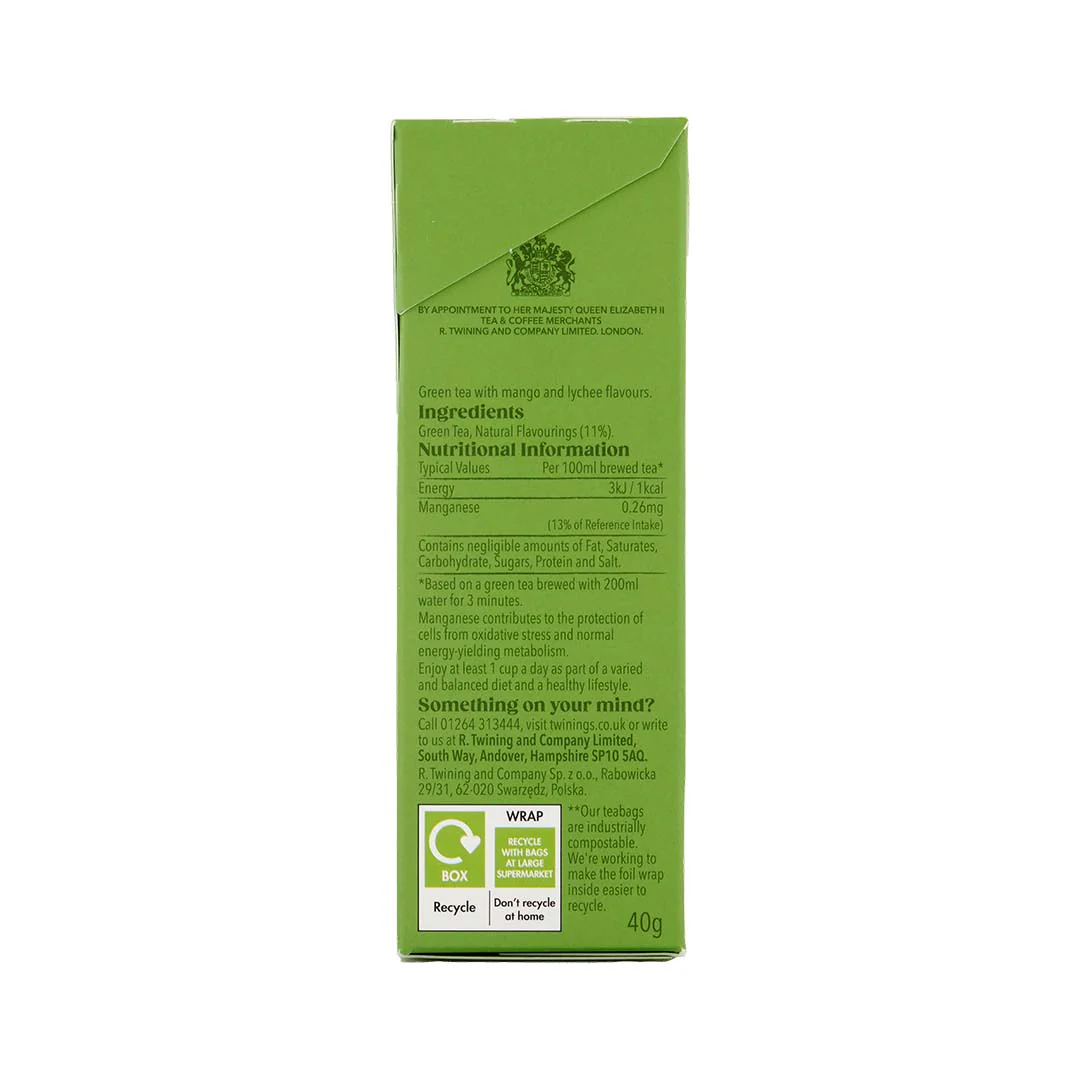 Green Tea, Mango & Lychee - 20 Tea Bags - Image 4