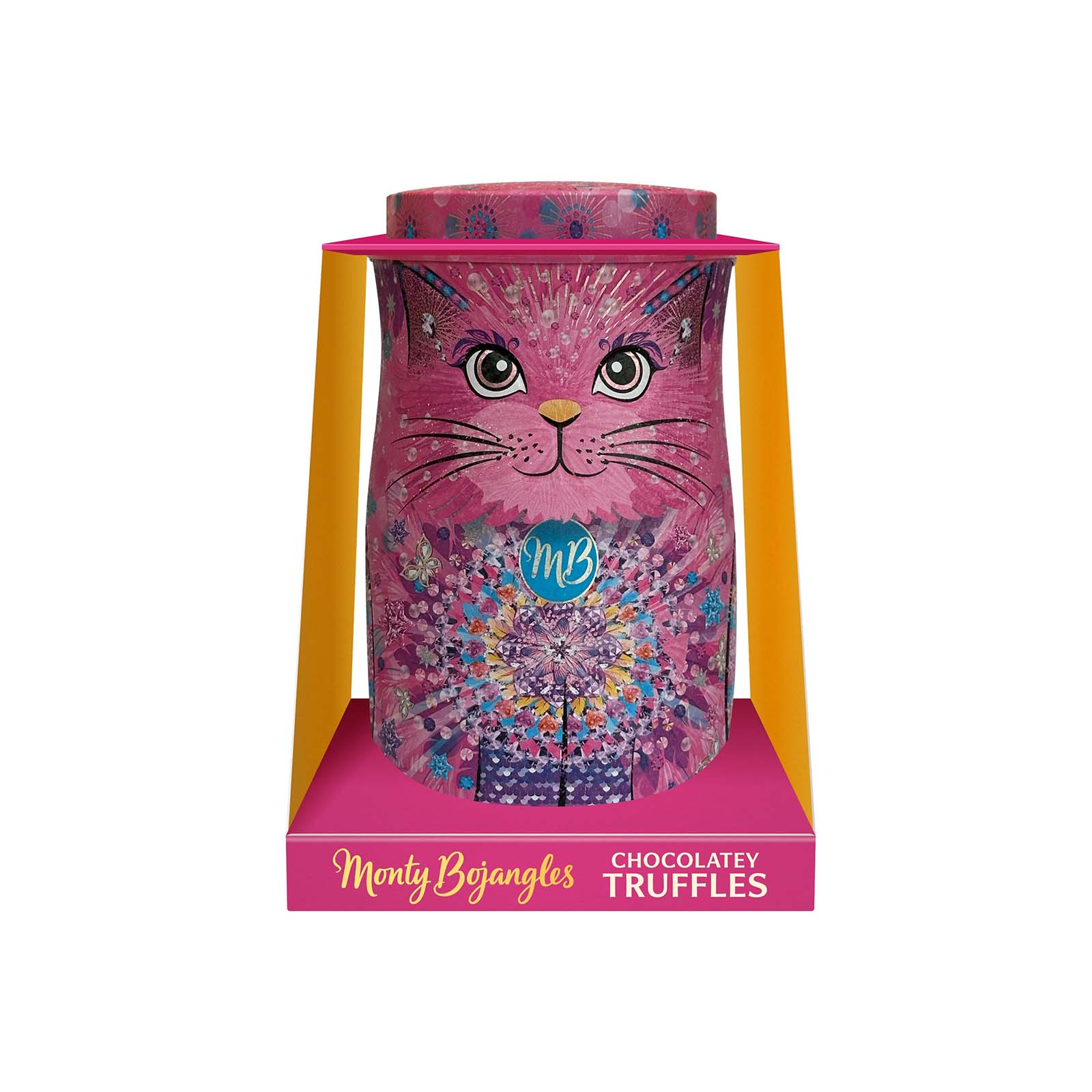 Monty Bojangles Shimmering Starlet Berry Bubbly Truffles Cat Tin