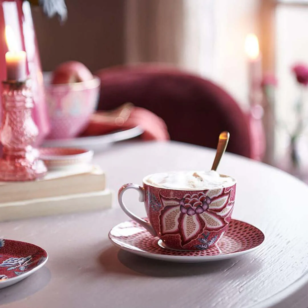 Pip Studio Flower Festival Cup & Saucer - Pink - Image 2