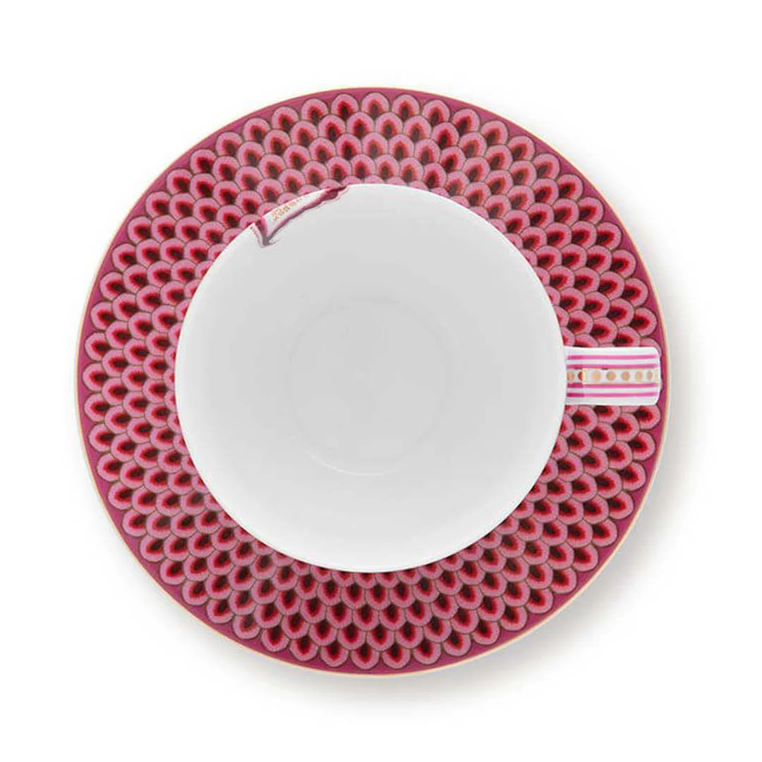 Pip Studio Flower Festival Cup & Saucer - Pink - Image 3