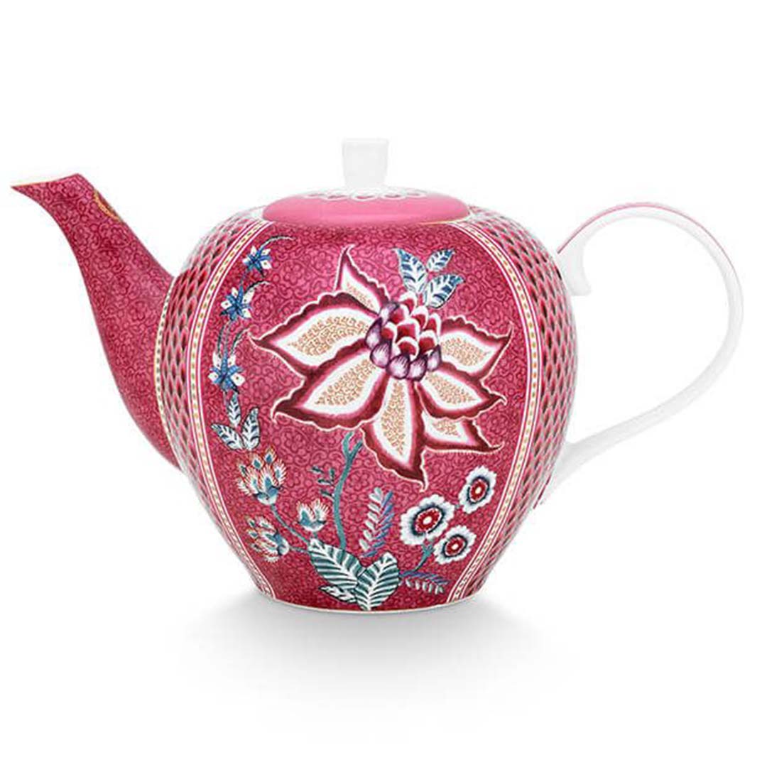 Pip Studio Flower Festival Large 1.6L Teapot - Pink - Image 2