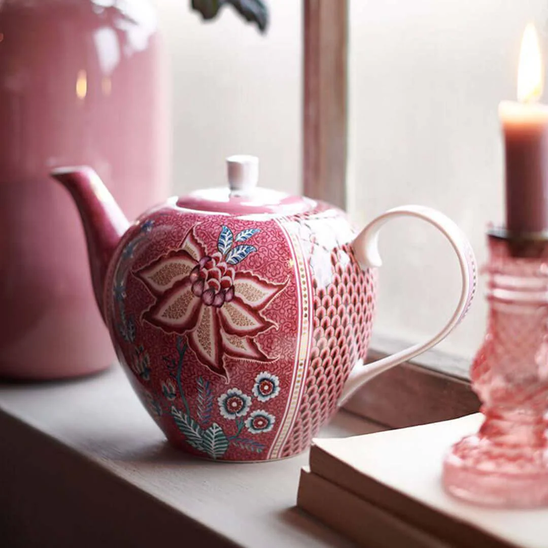 Pip Studio Flower Festival Large 1.6L Teapot - Pink - Image 4