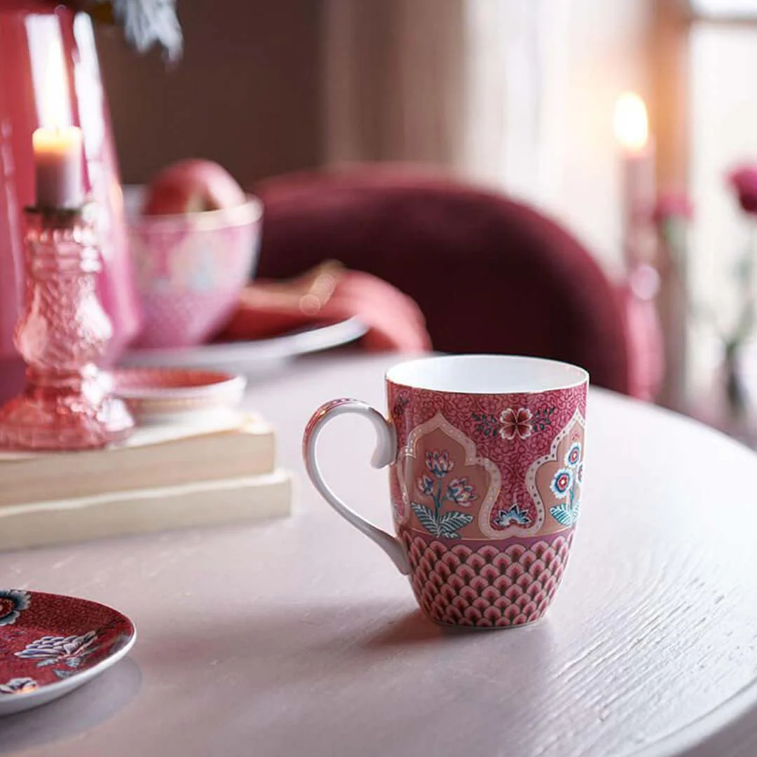 Pip Studio Flower Festival Scallop Deco Mug - Pink - Image 4