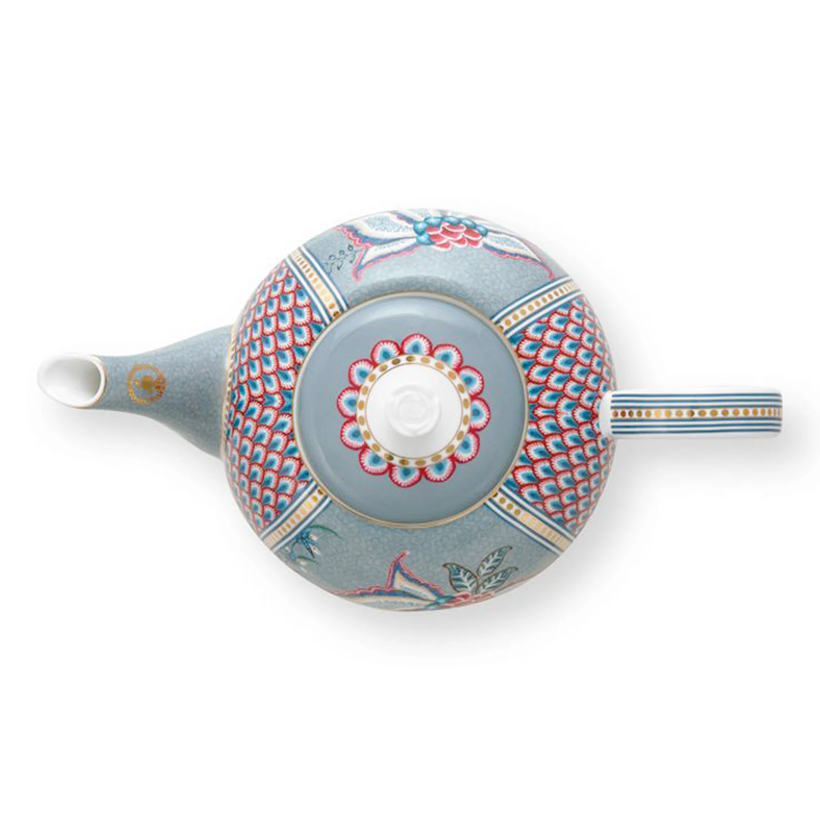 Pip Studio Flower Festival Large 1.6L Teapot - Light Blue - Image 3