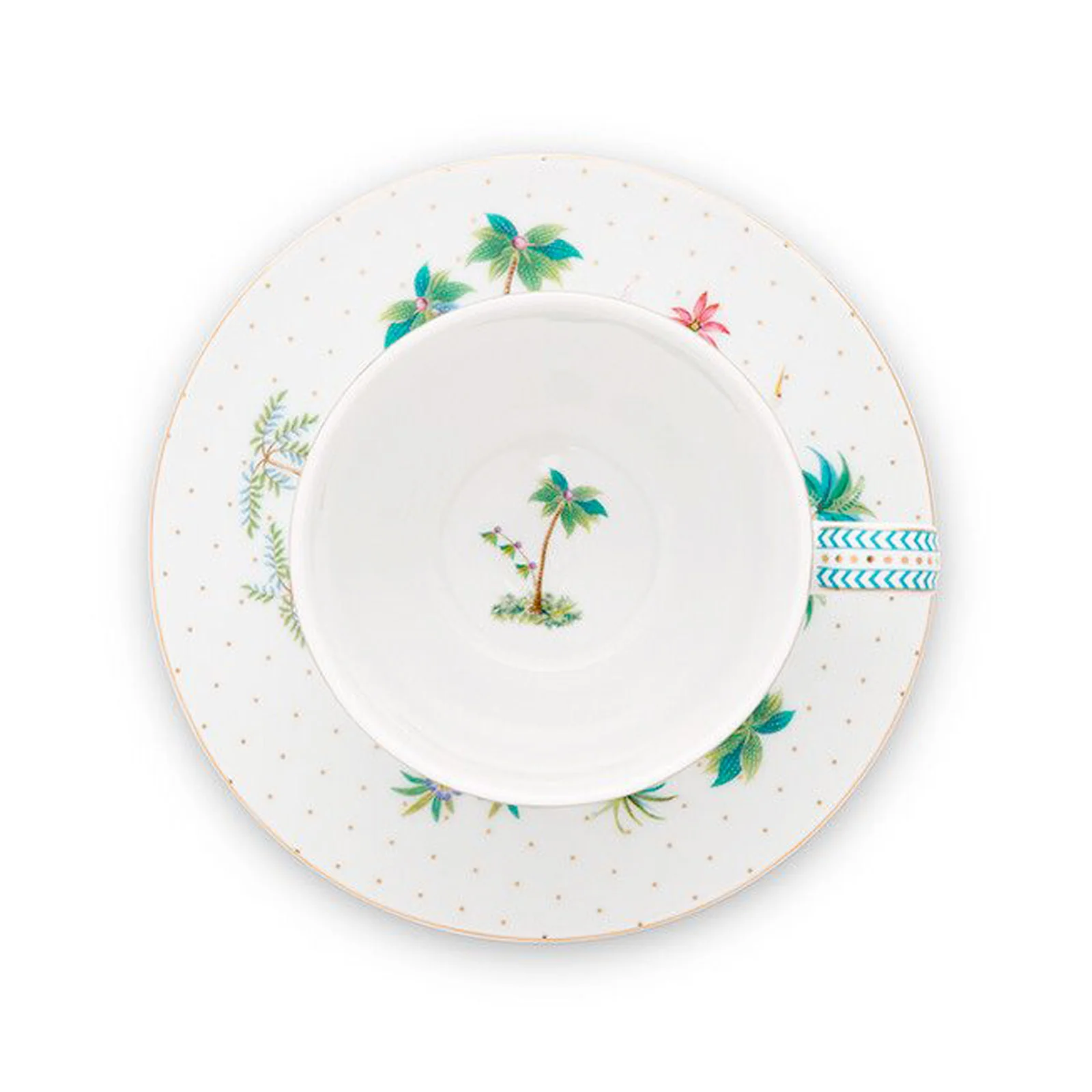 Pip Studio Jolie Dots Cup & Saucer - White & Gold - Image 2
