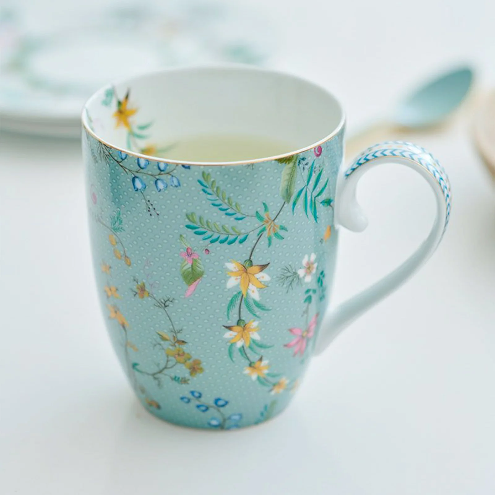 Pip Studio Jolie Flowers Set of 2 Mugs - Blue - Image 4