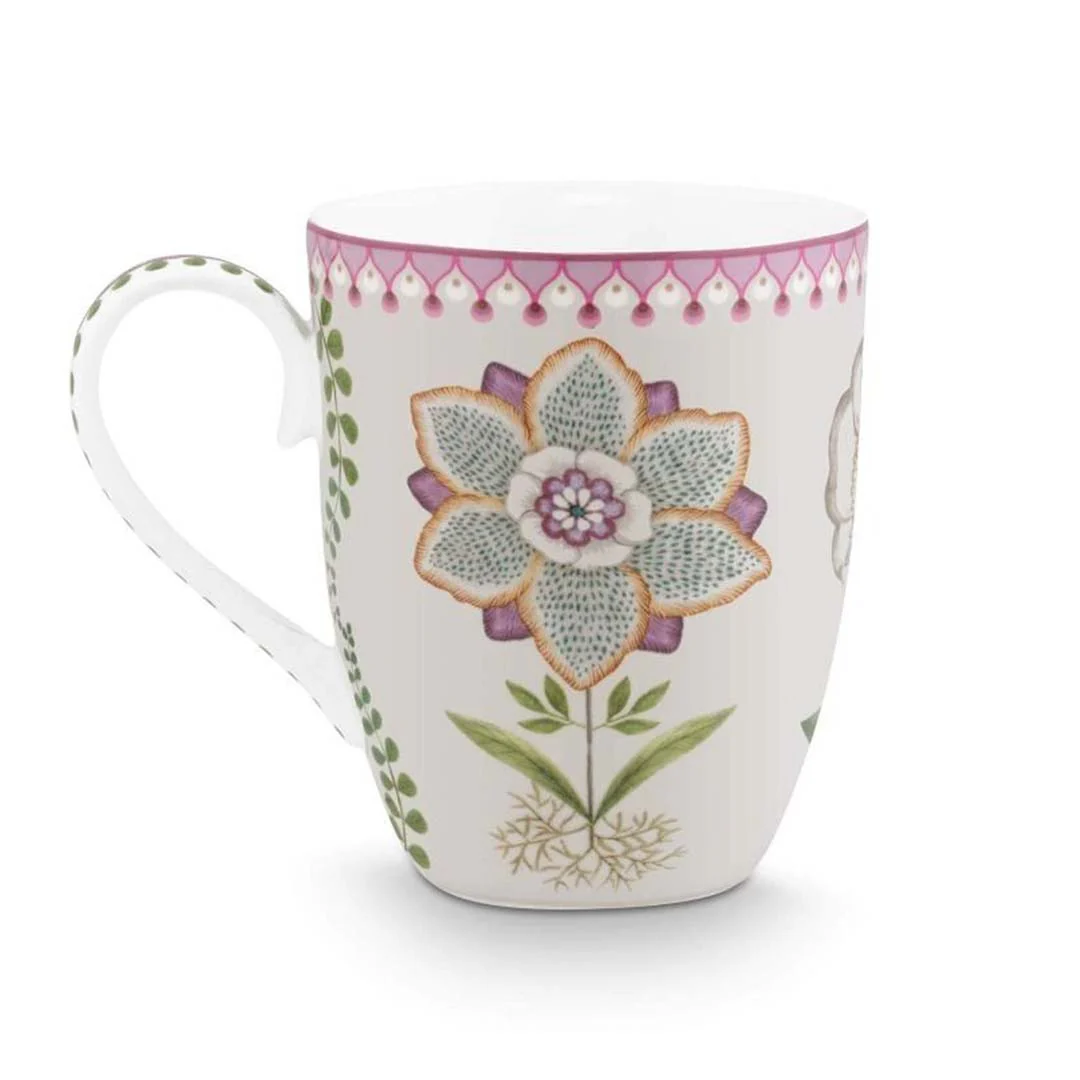 Pip Studio Lily & Lotus Tiles Mug - Off White - Image 3