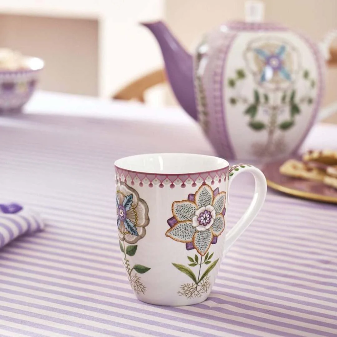 Pip Studio Lily & Lotus Tiles Mug - Off White - Image 4