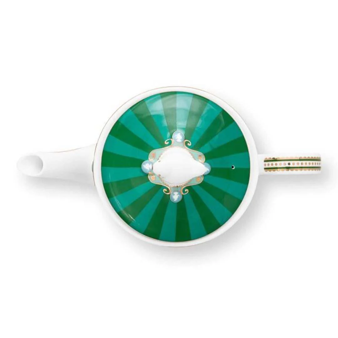 Pip Studio Love Birds Medallion 1.3L Teapot - Emerald Green - Image 3