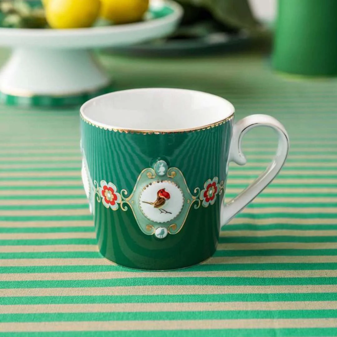 Pip Studio Love Birds Medallion Mug - Emerald Green - Image 3
