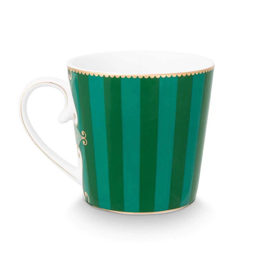 Pip Studio Love Birds Medallion Stripes Mug - Emerald Green - Image 3