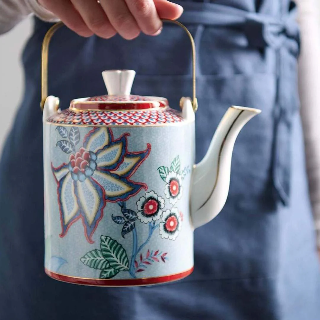 Pip Studio Oriental Flower Festival 1L Teapot - Light Blue - Image 4