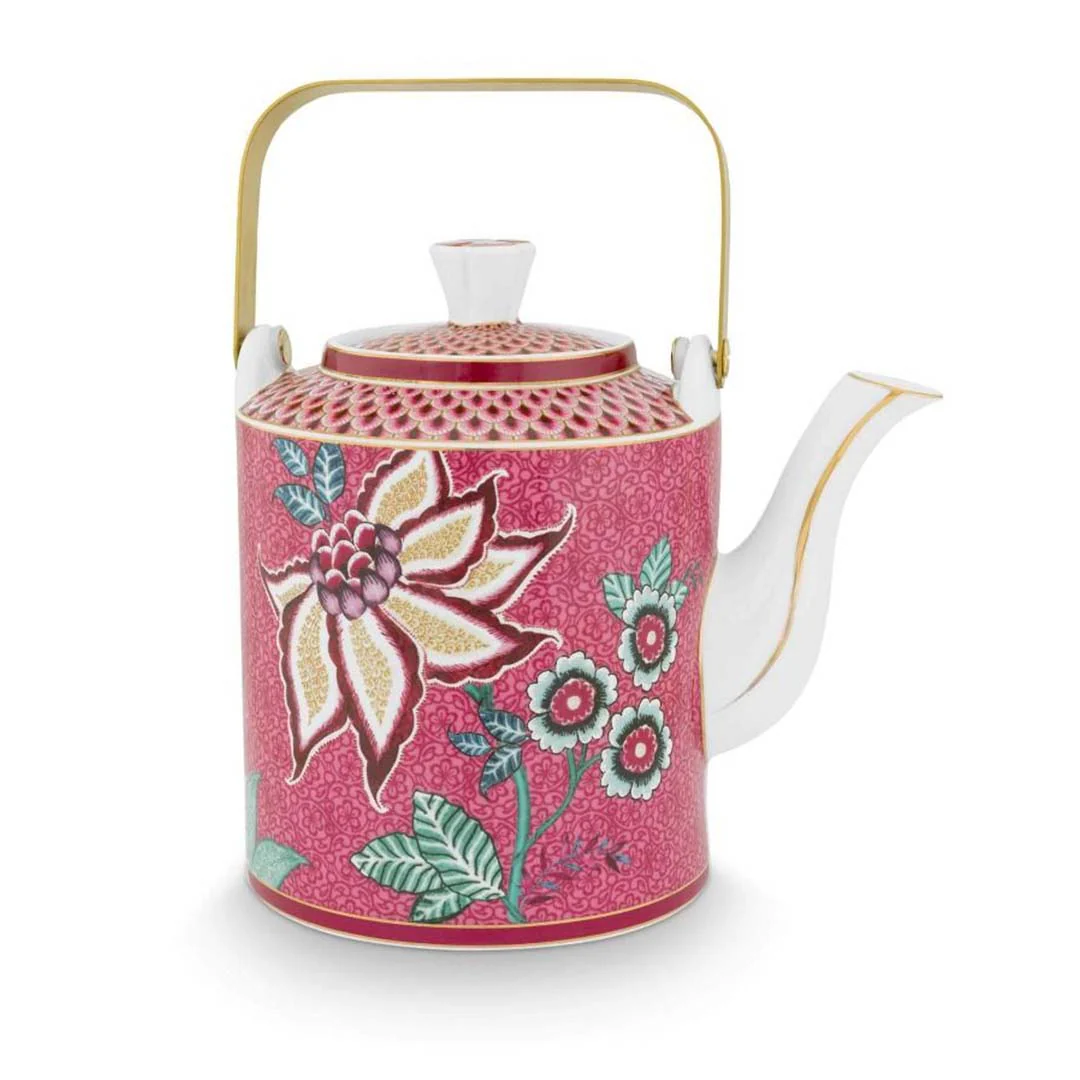 Pip Studio Oriental Flower Festival 1L Teapot - Pink - Image 3