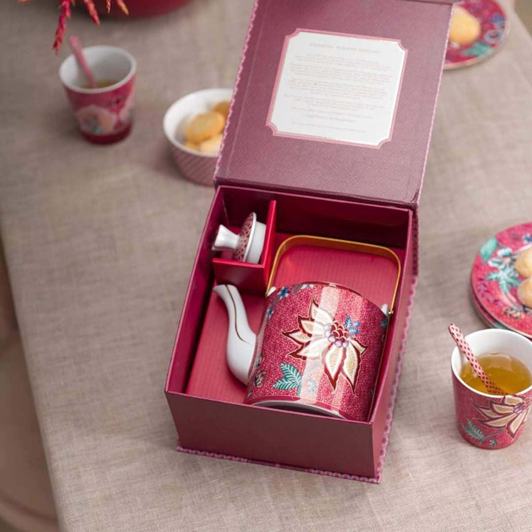 Pip Studio Oriental Flower Festival 1L Teapot - Pink - Image 4