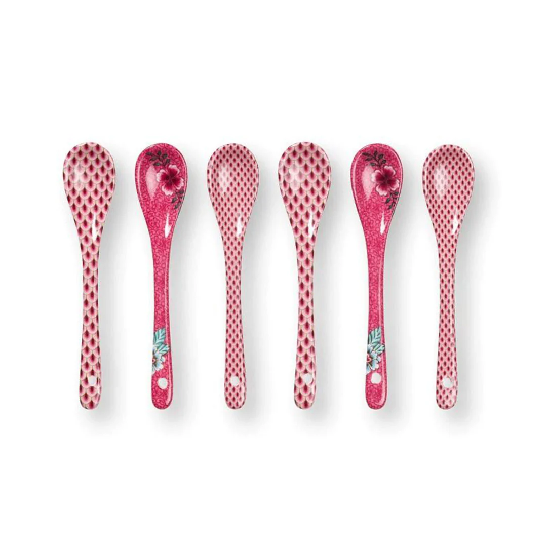 Pip Studio Oriental Flower Festival Set of 6 Teaspoons - Pink - Image 2