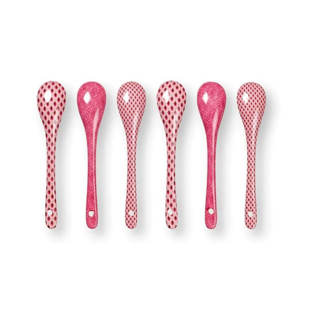 Pip Studio Oriental Flower Festival Set of 6 Teaspoons - Pink - Image 3