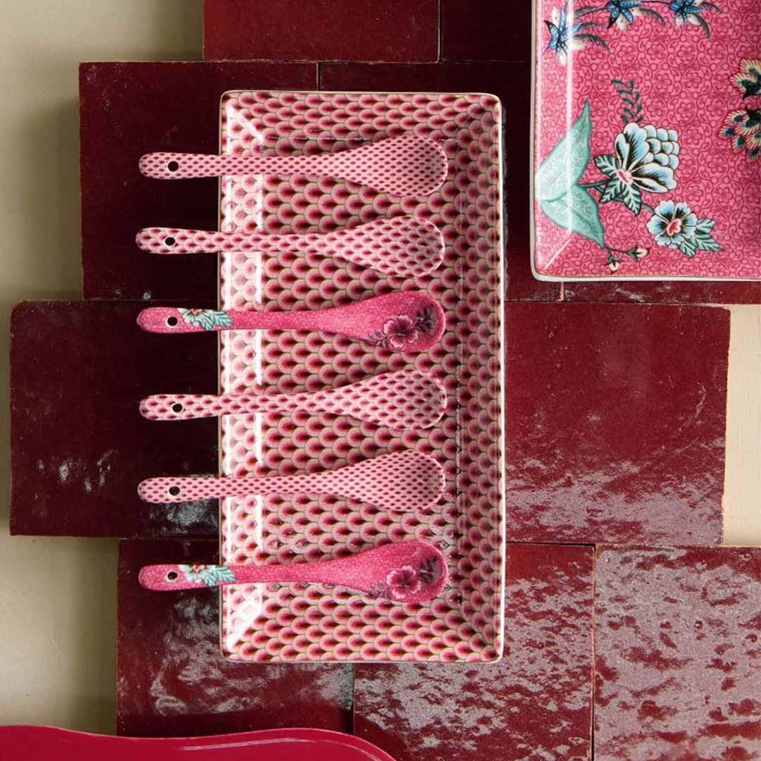Pip Studio Oriental Flower Festival Set of 6 Teaspoons - Pink - Image 4