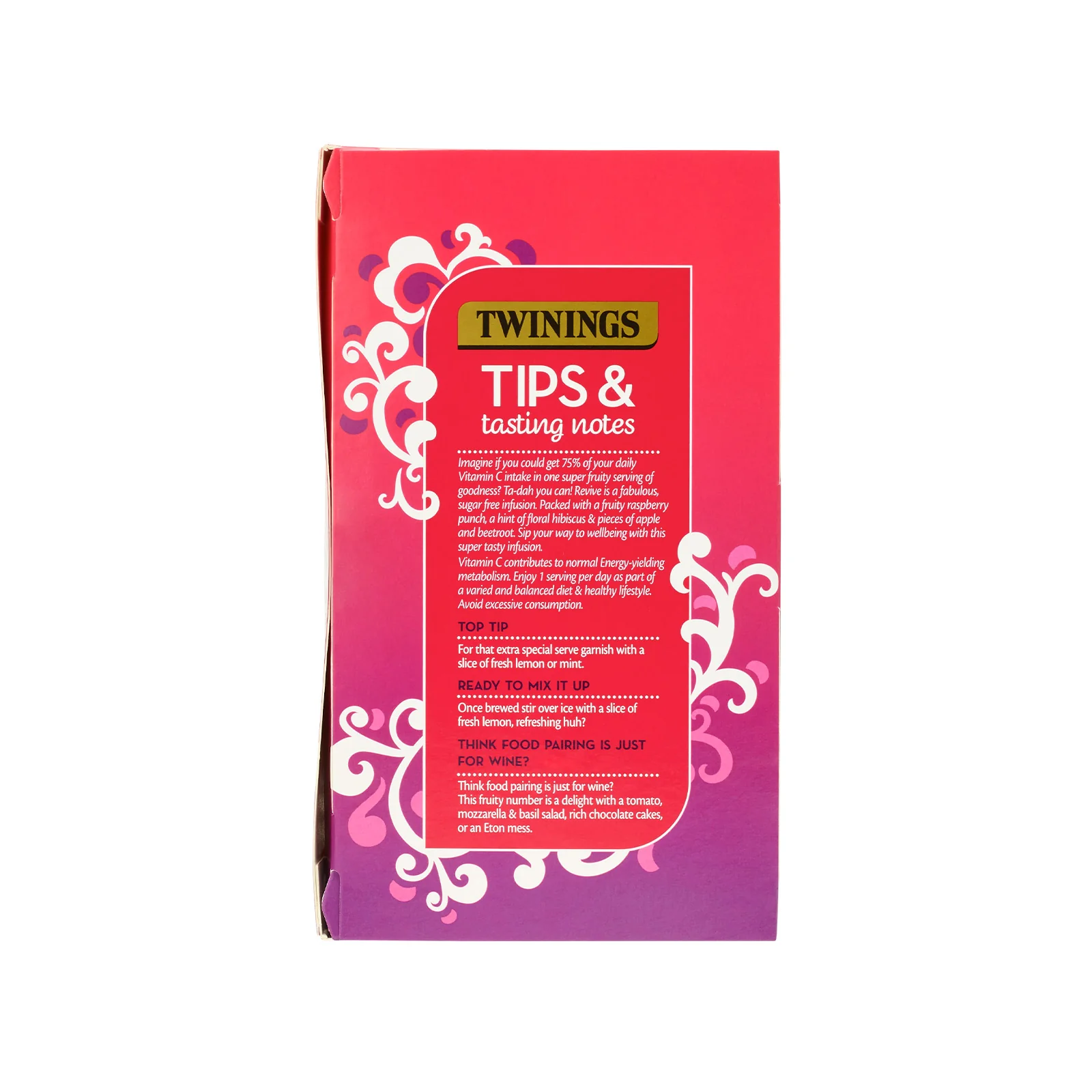 Twinings Revive Raspberry, Hibiscus & Vitamin C - 15 Pyramid Bags (Individual) - Image 4