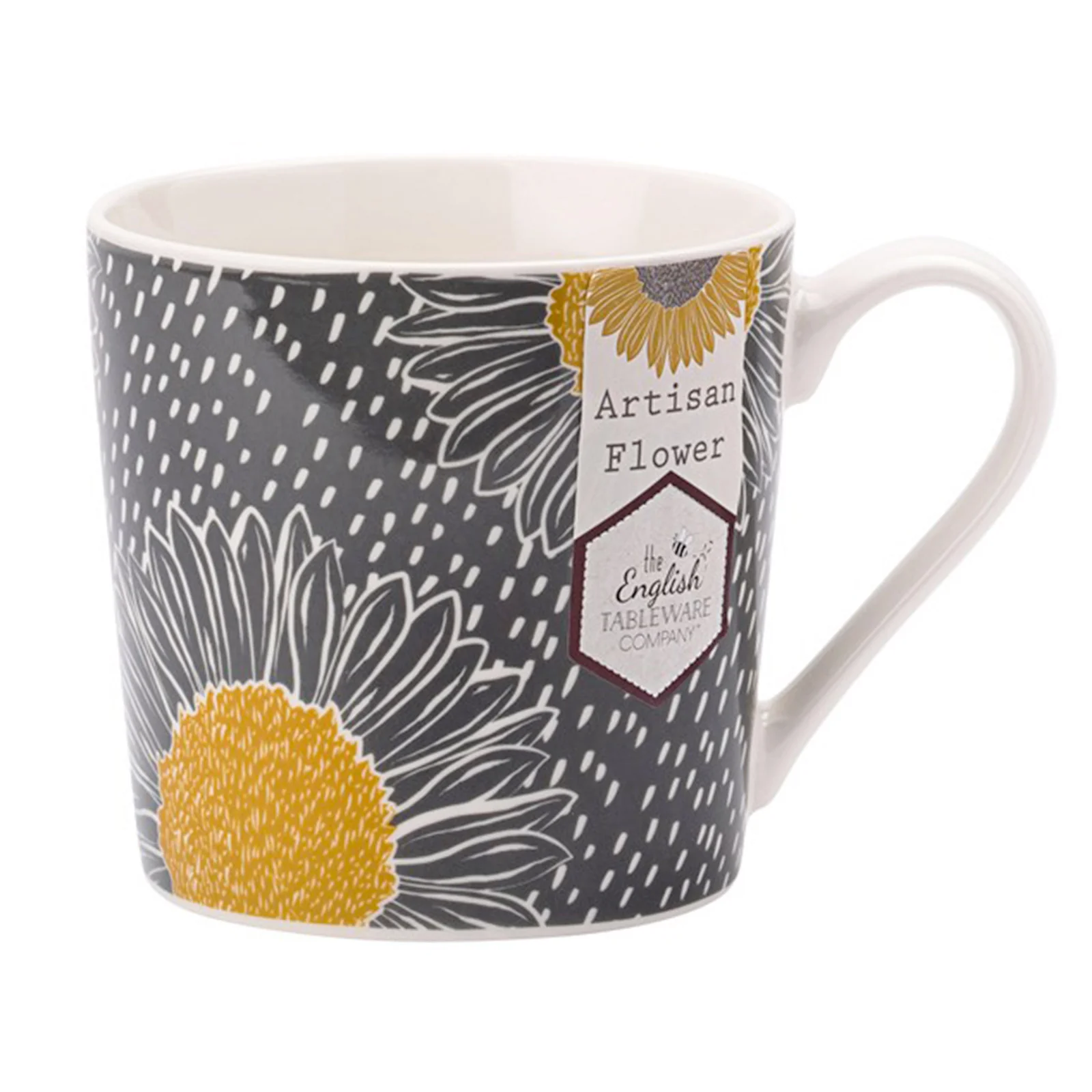 The English Tableware Company Artisan Yellow Flower Mug - Grey - Image 2