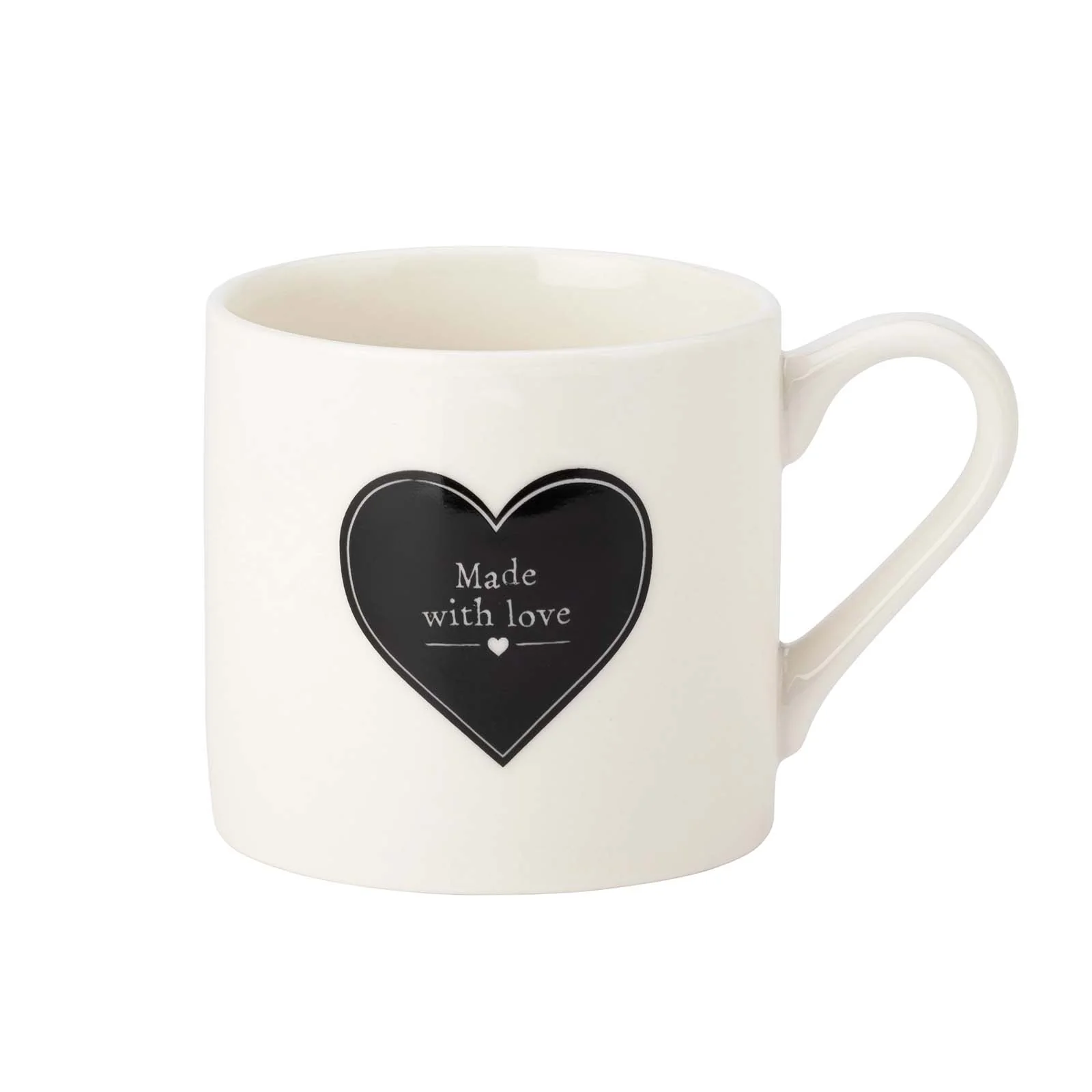 The English Tableware Company Made with Love Mug - Black Heart