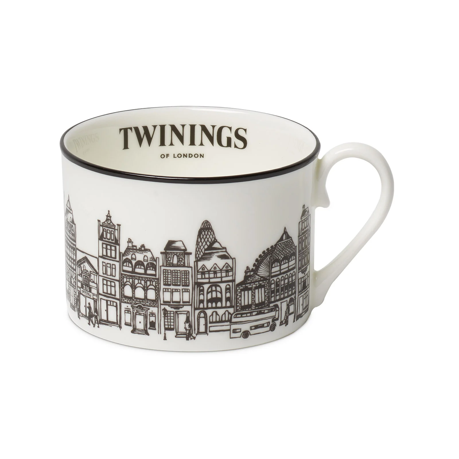 Twinings 216 Strand Teacup & Saucer - Black Design - Image 2
