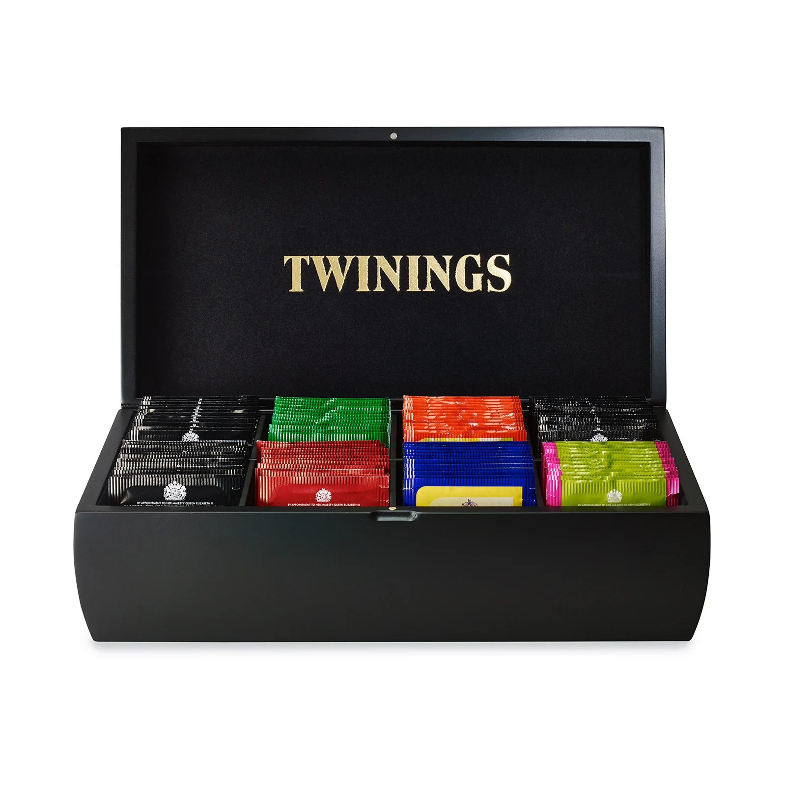 Twinings Black Wooden Tea Box - 8 Compartment Empty - Image 3