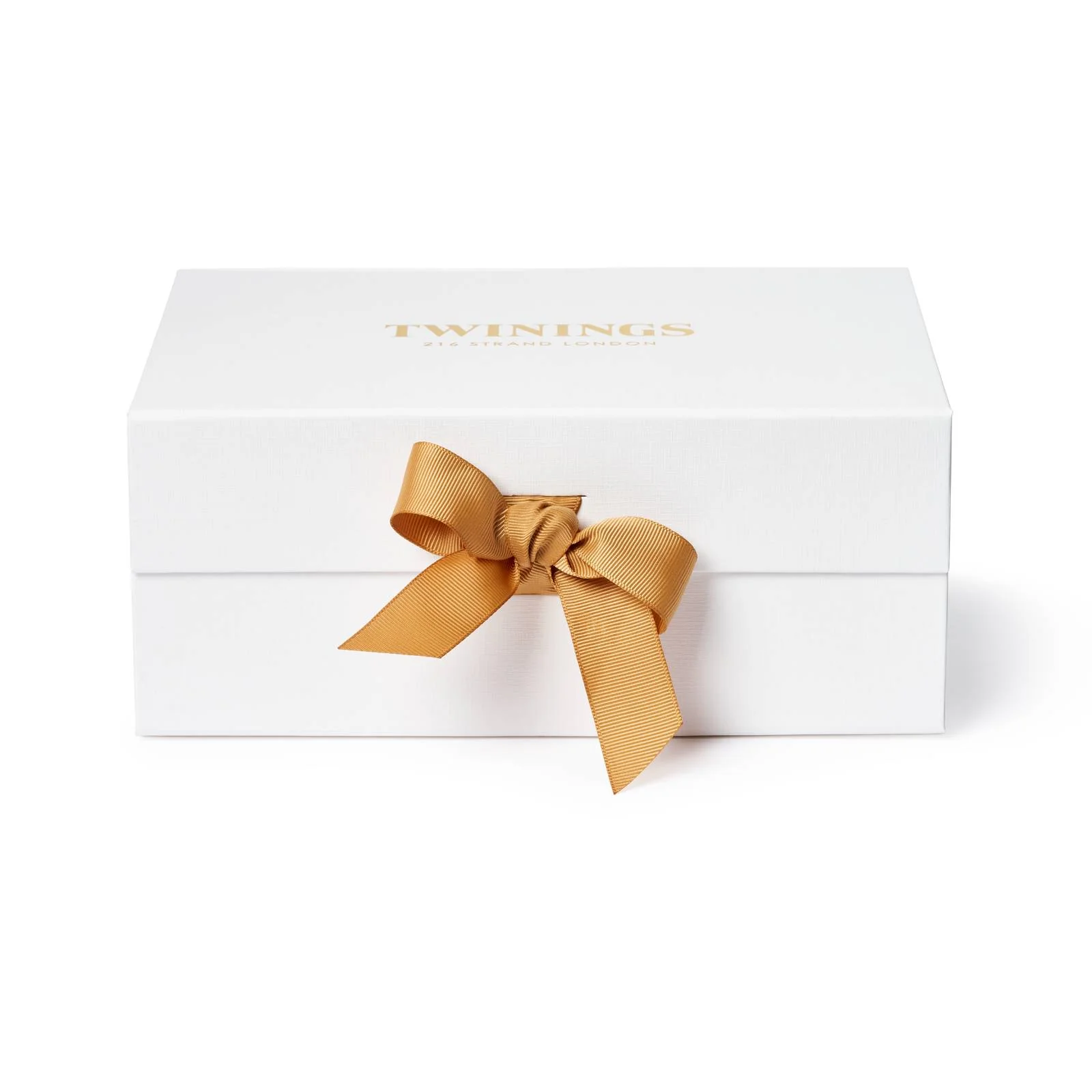 Twinings Small White Gift Box with Gold Ribbon - Empty - Image 2